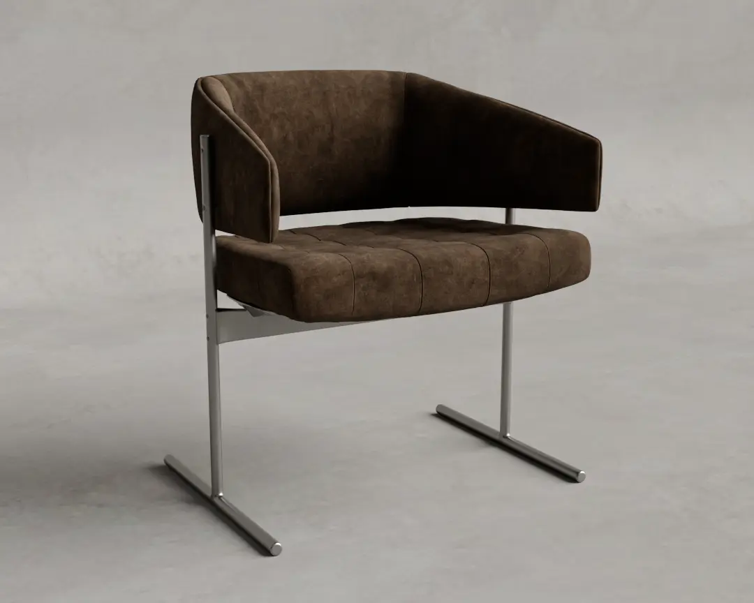 POLTRONA SENIOR METAL MARROM