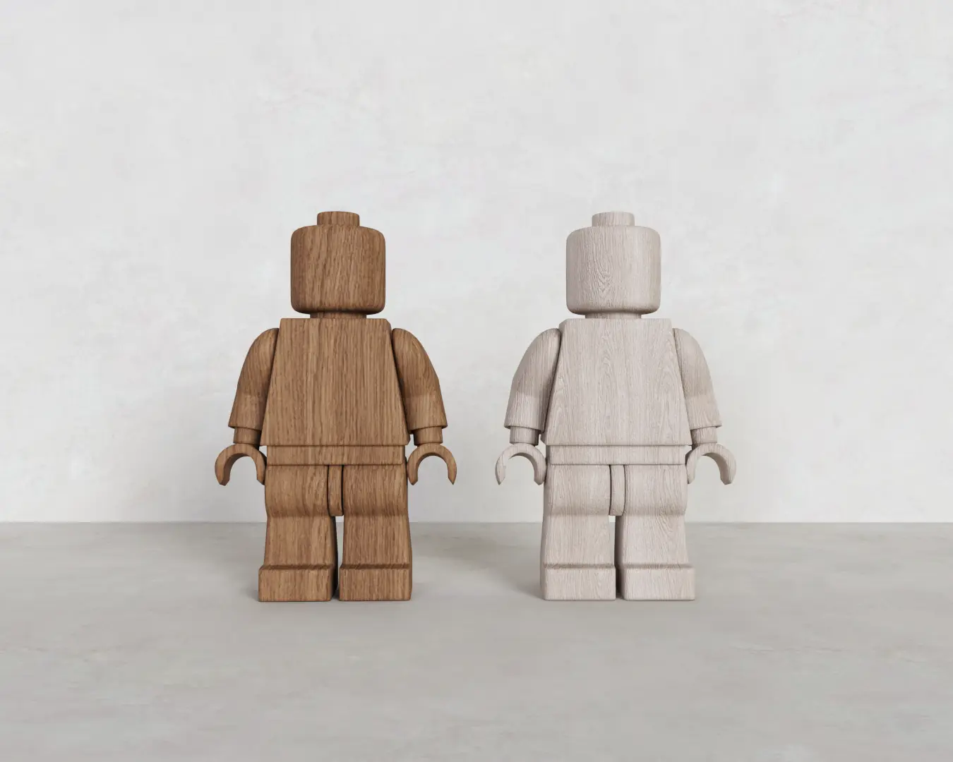 BONECOS DE LEGO DE MADEIRA