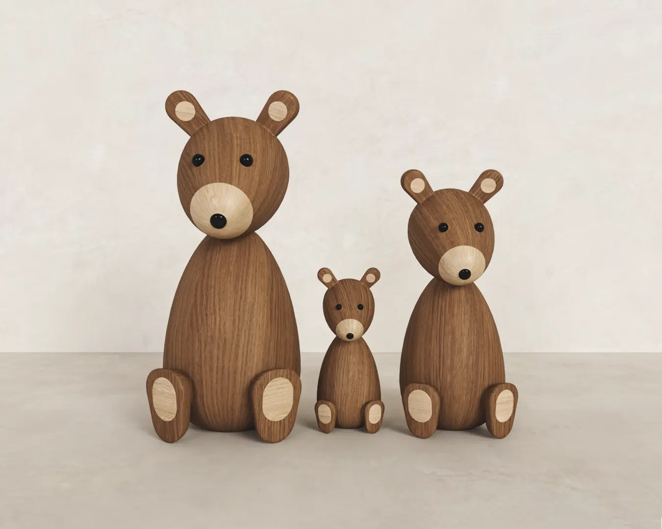 FAMILIA URSO DE MADEIRA
