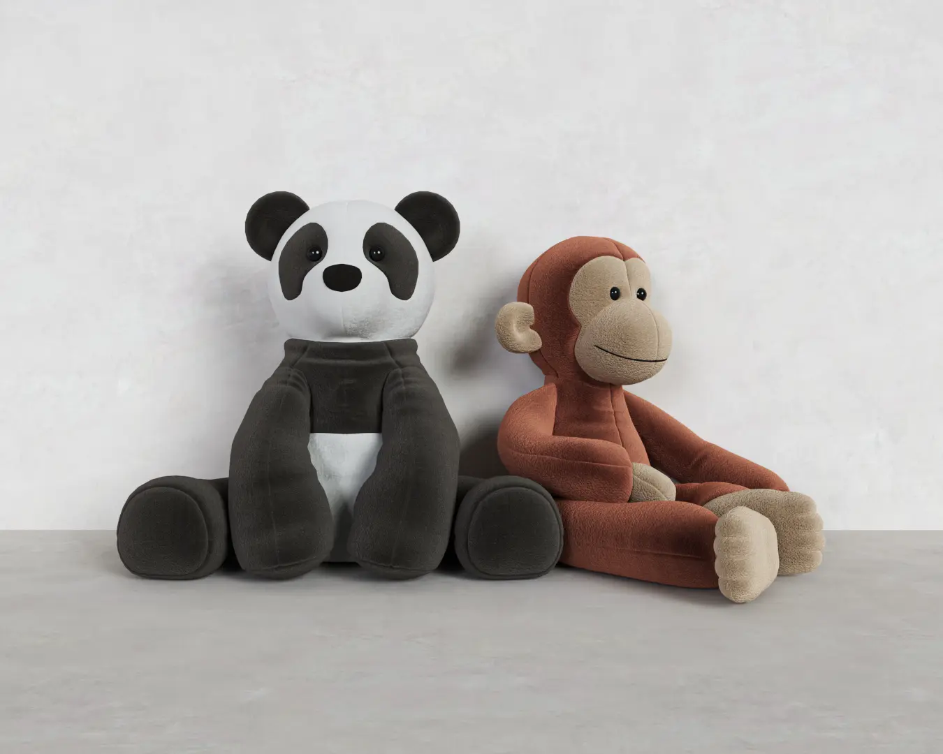 PELÚCIA PANDA E MACACO