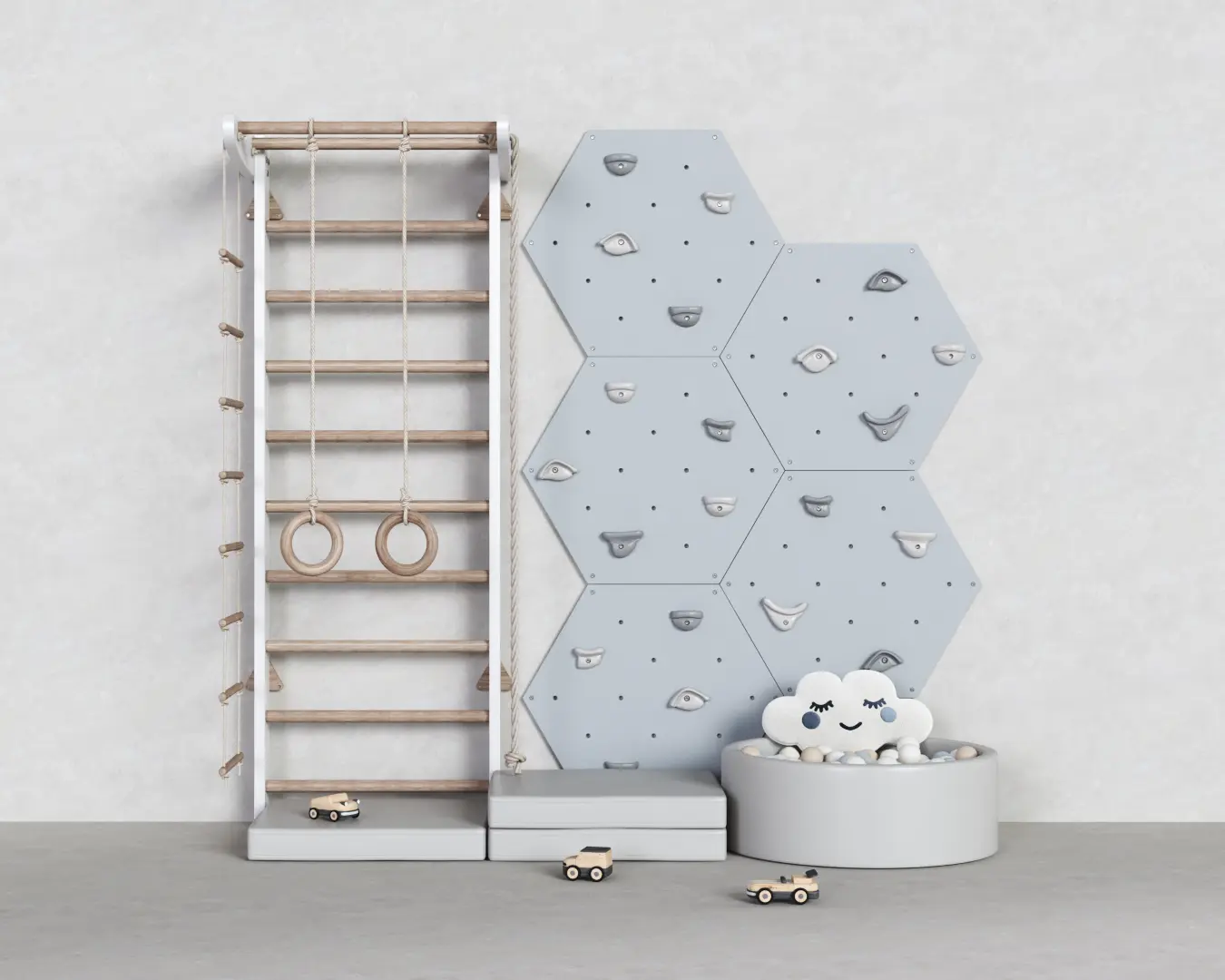 PLAYGROUND DE PAREDE HEXAGONAL