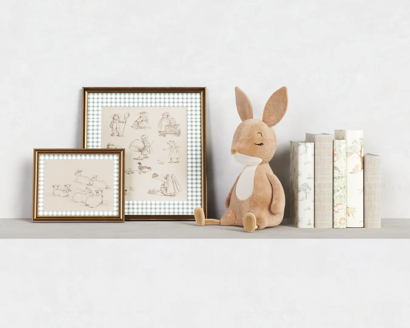 RAPOSA DE PELÚCIA E DECOR NEUTRA