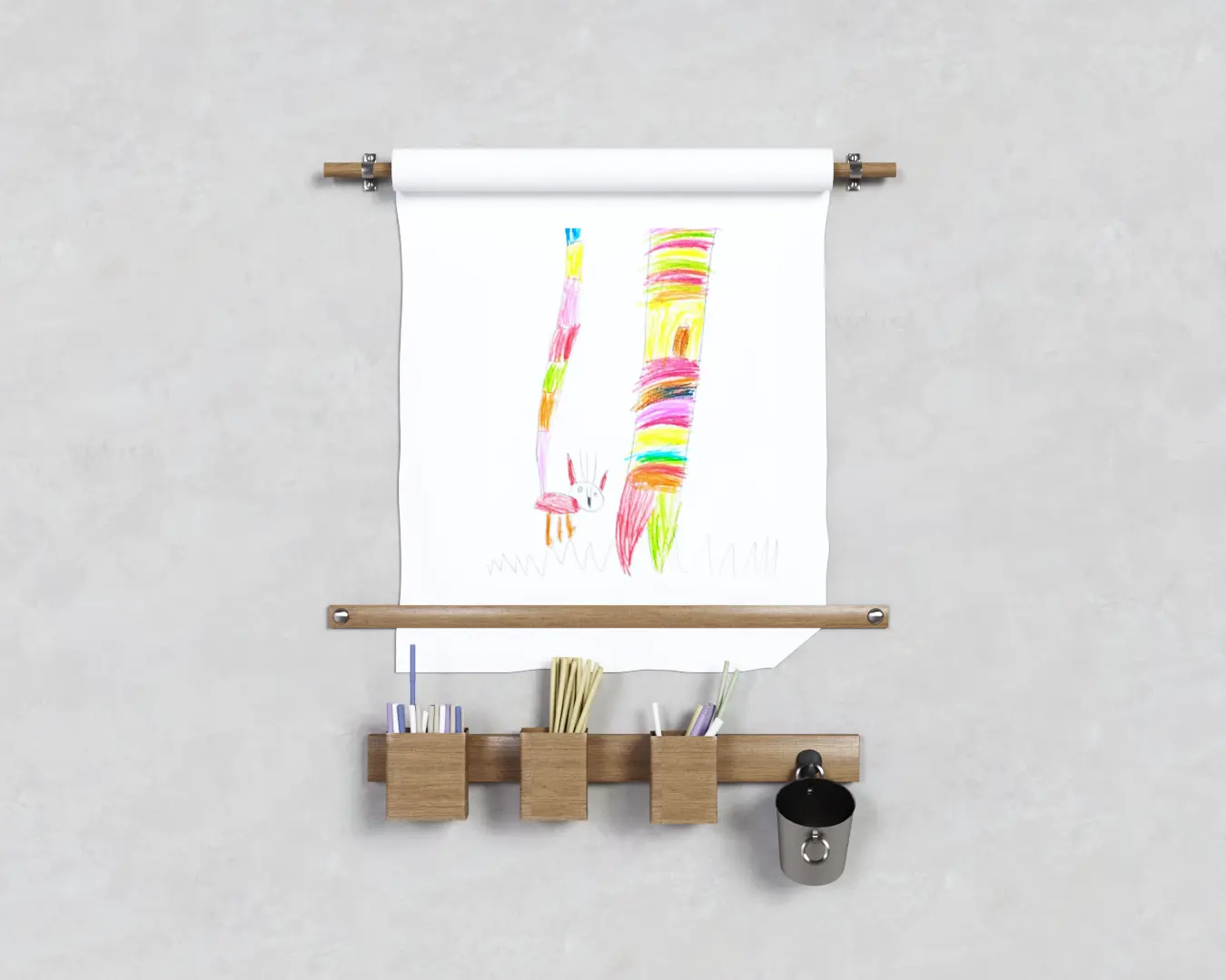 SUPORTE COM ROLO DE PAPEL