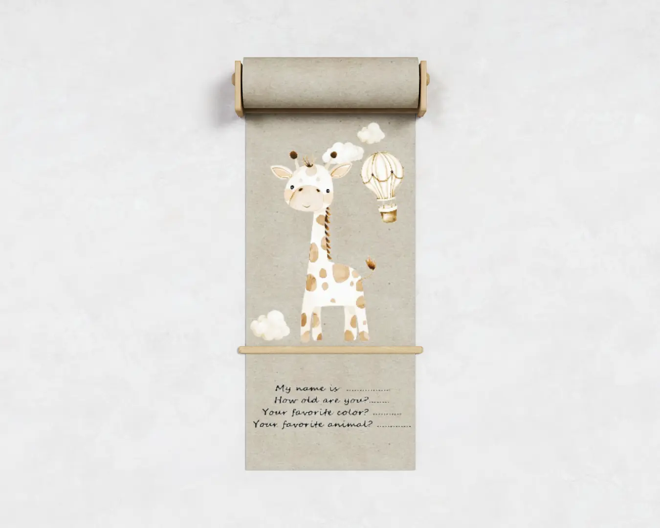 TELA COM ROLO DE PAPEL DESENHADO