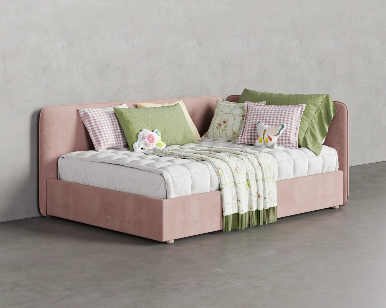 CAMA ROUND ROSA