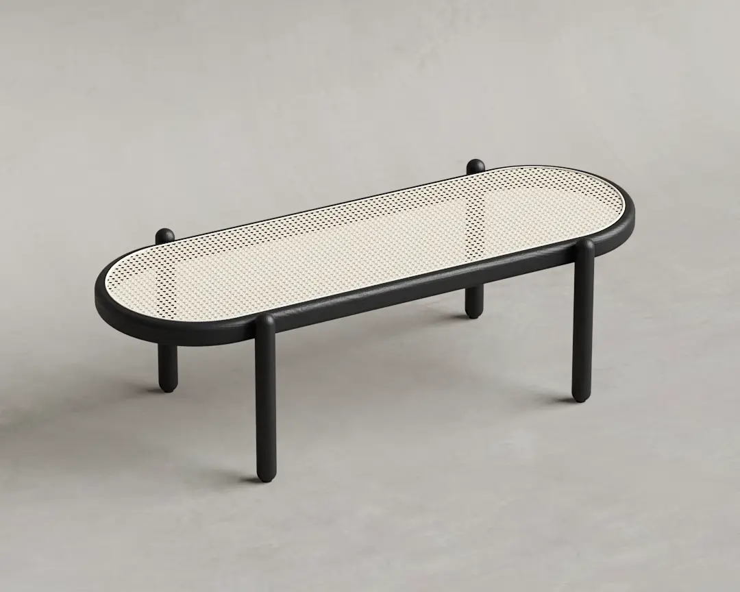 BANCO GASPAR PALHA EBANIZADA