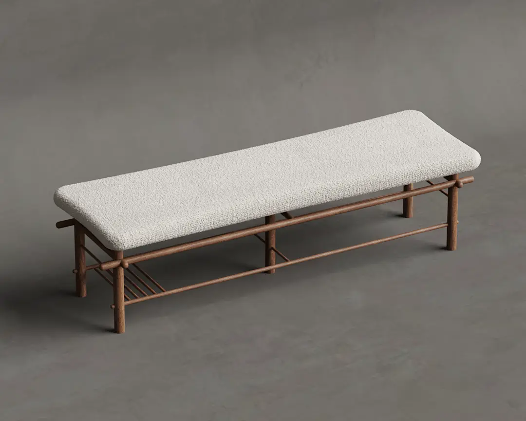 BANCO JOCA ESTOFADO BOUCLE