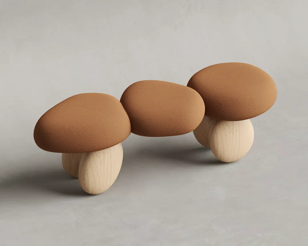 BANCO PEDRAS TECIDO MARROM