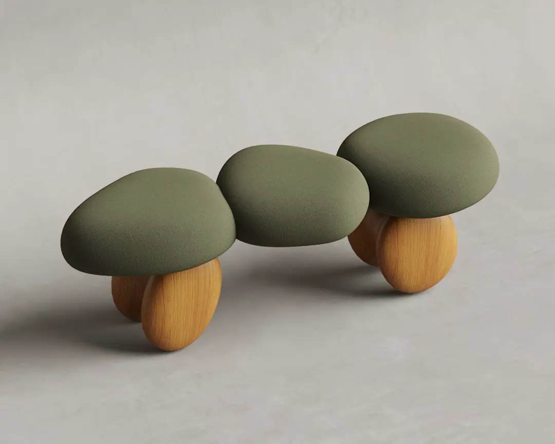 BANCO PEDRAS TECIDO VERDE