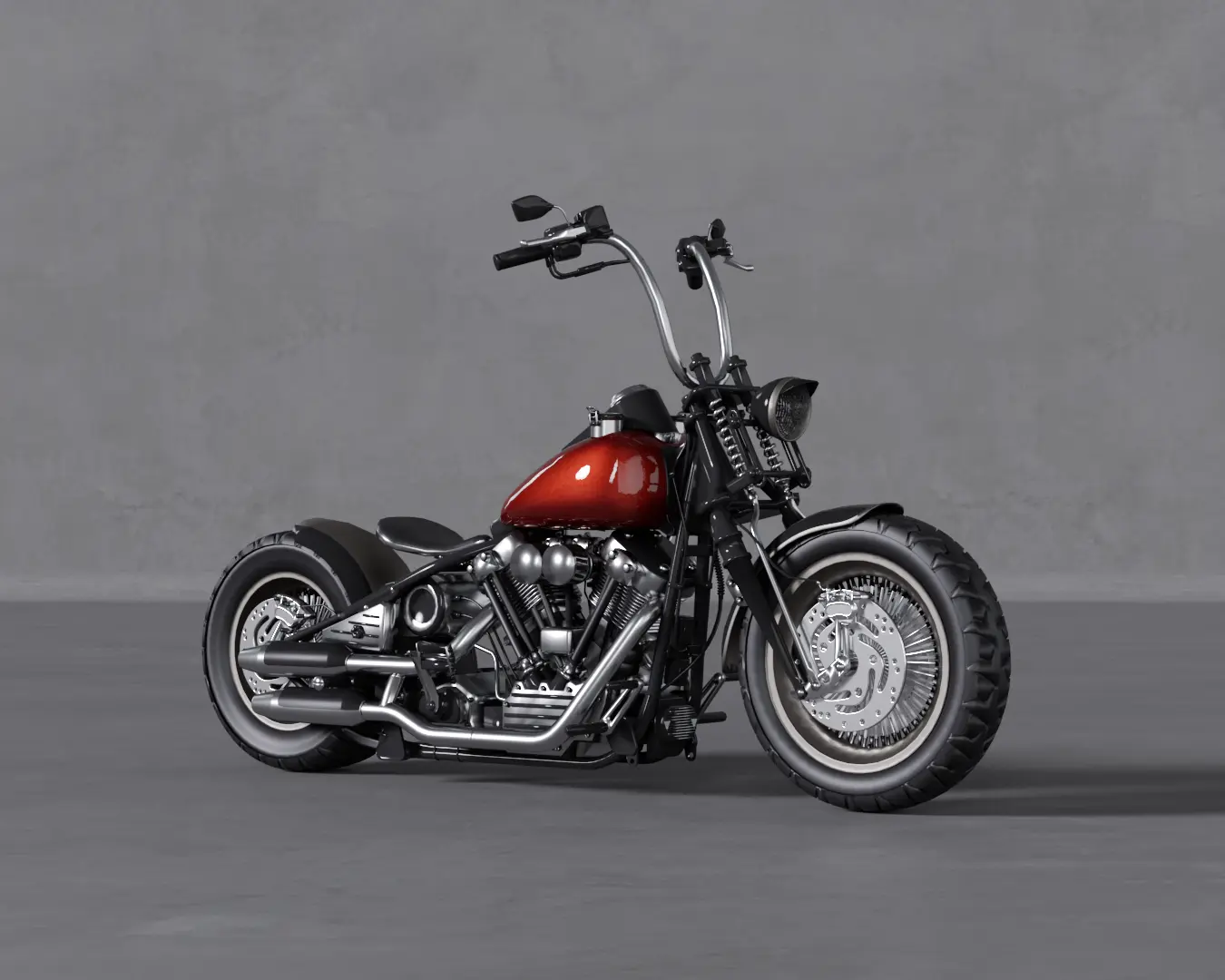 MOTO BOBBER VERMELHA
