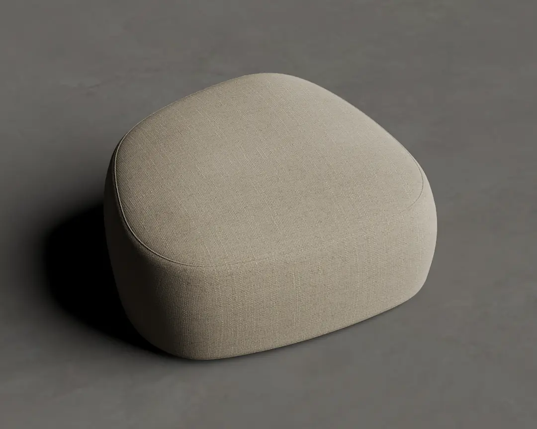 PUFF PIERRE MÉDIO CINZA QUENTE CLARO