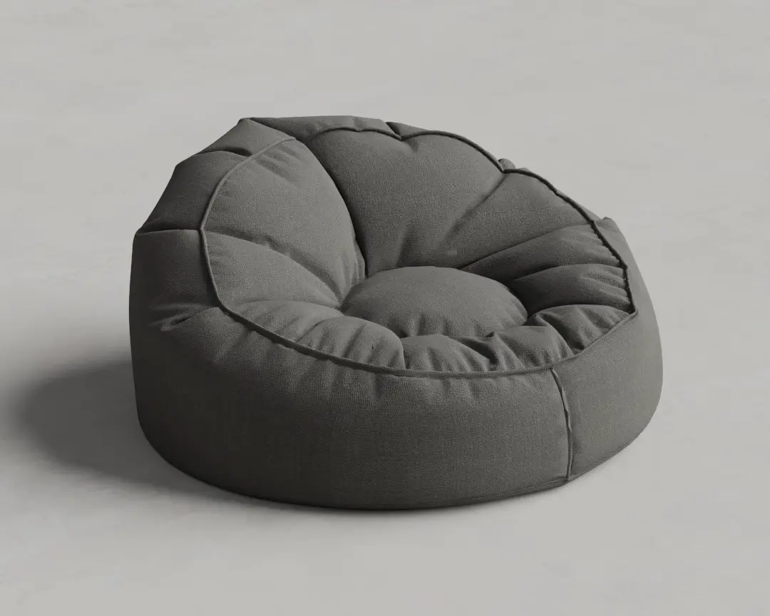 PUFF TECIDO CINZA MÉDIO