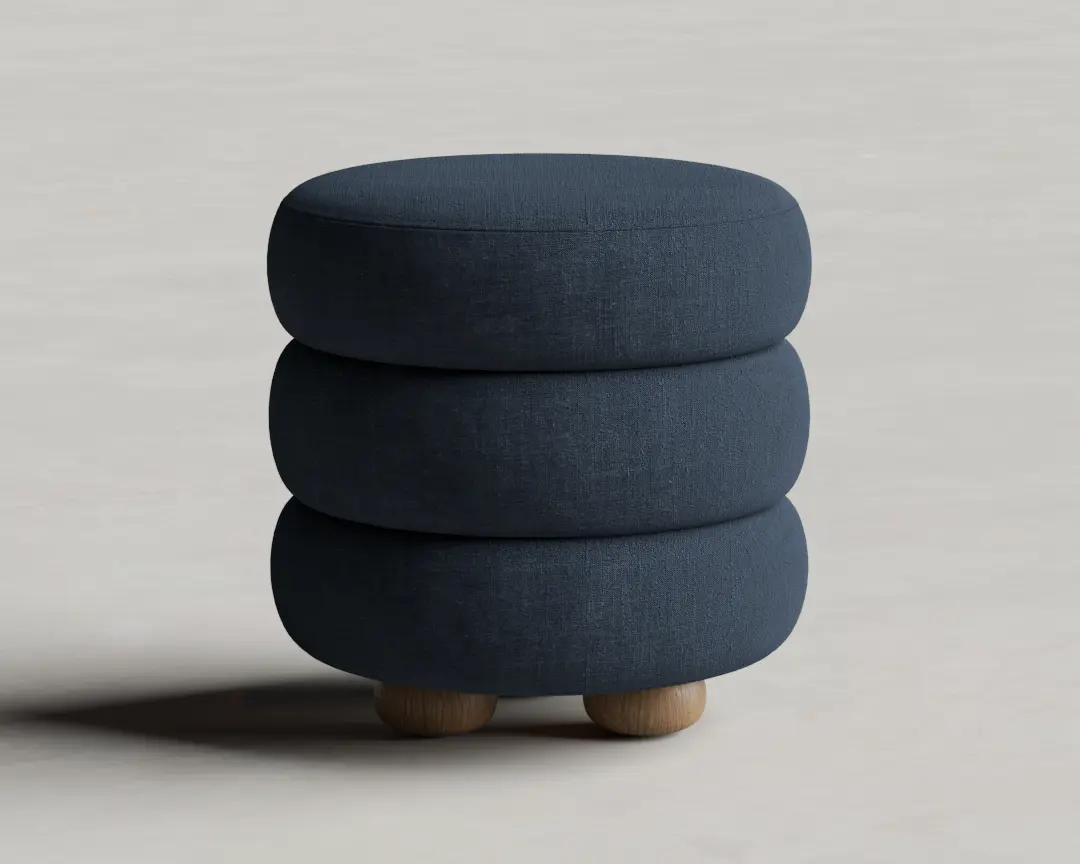 PUFF TETBURY TECIDO AZUL