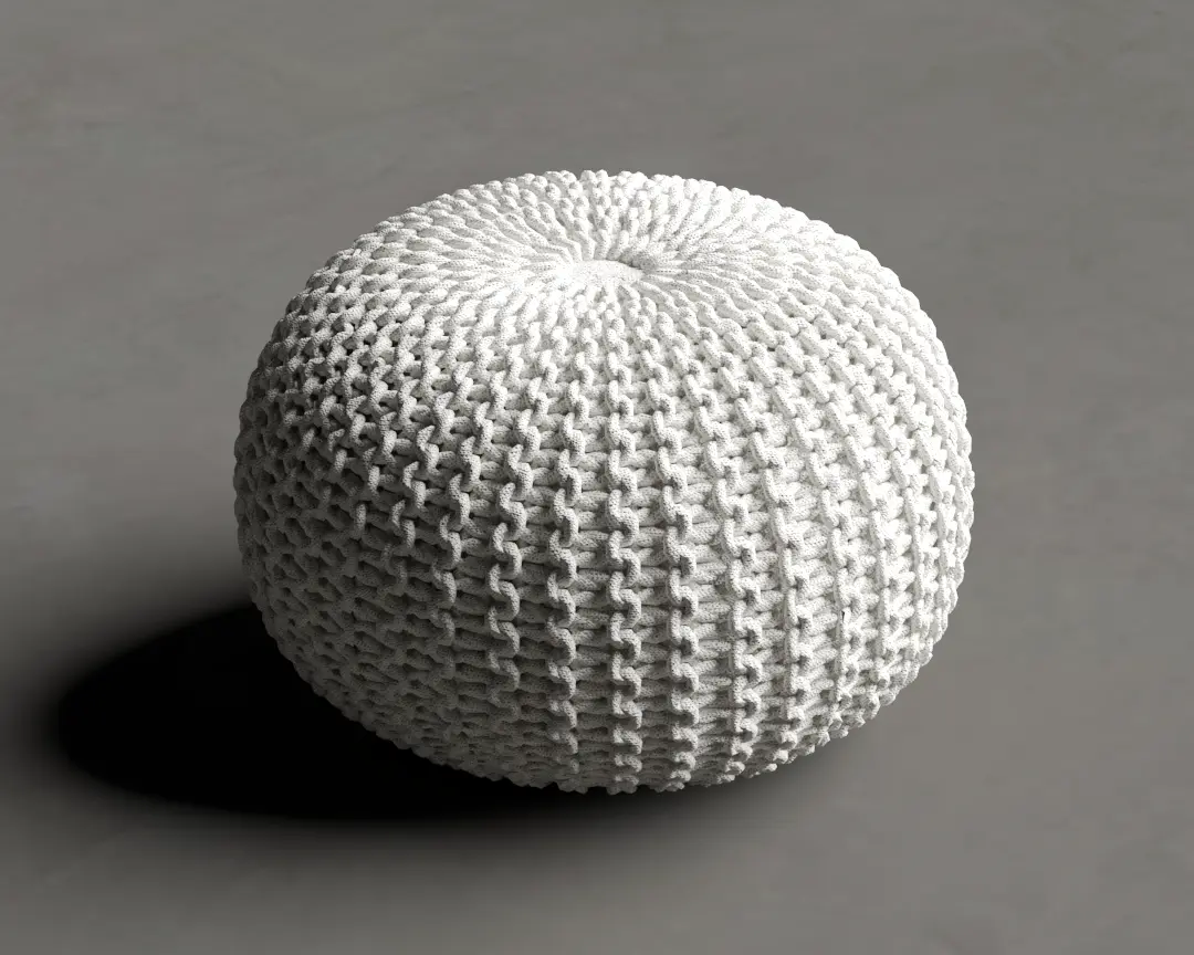 PUFF TRICÔT REDONDO OFF WHITE
