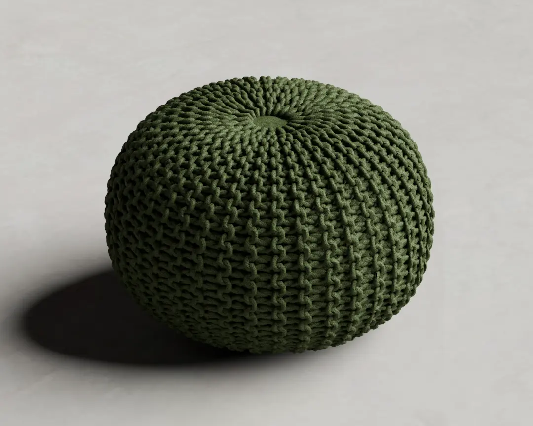 PUFF TRICÔT REDONDO VERDE