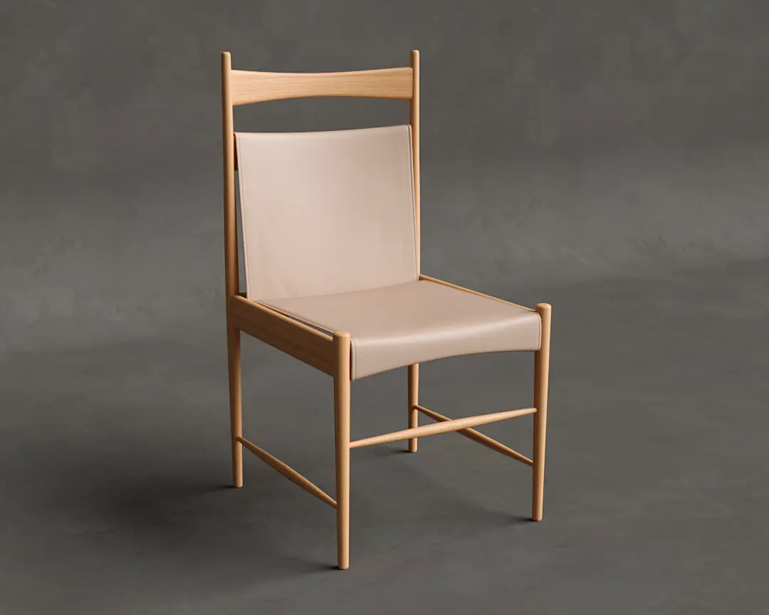 CADEIRA CANTU ALTA COURO BEGE