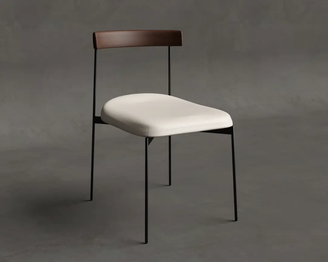 CADEIRA ELIS COURO BEGE