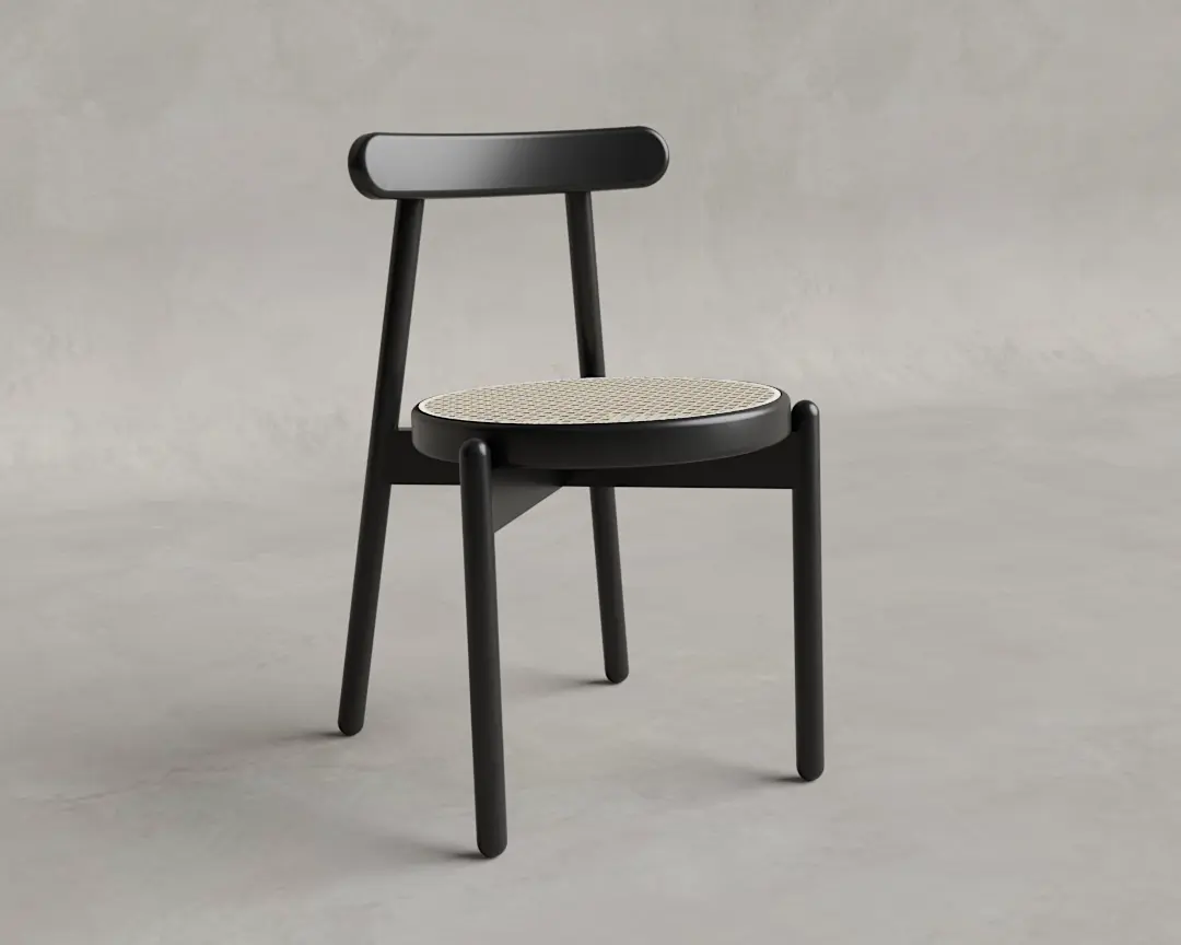 CADEIRA GASPAR PRETA PALHINHA