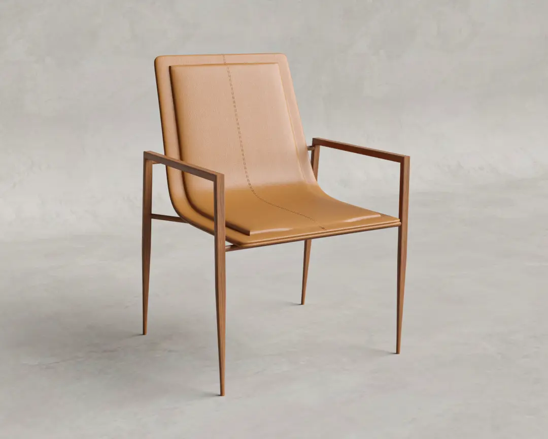 CADEIRA MUSA COURO CARAMELO