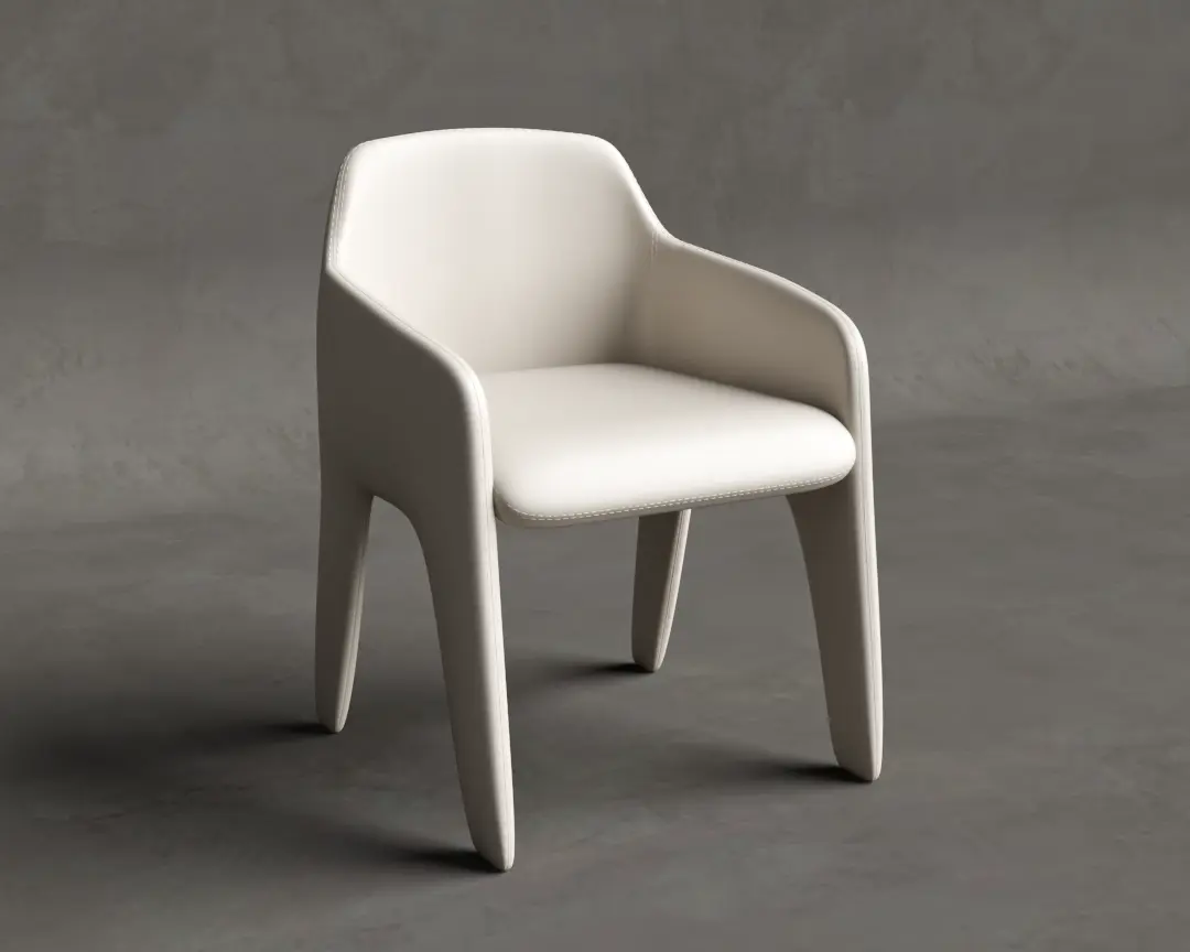 CADEIRA PLAST COM BRAÇO COURO BRANCO