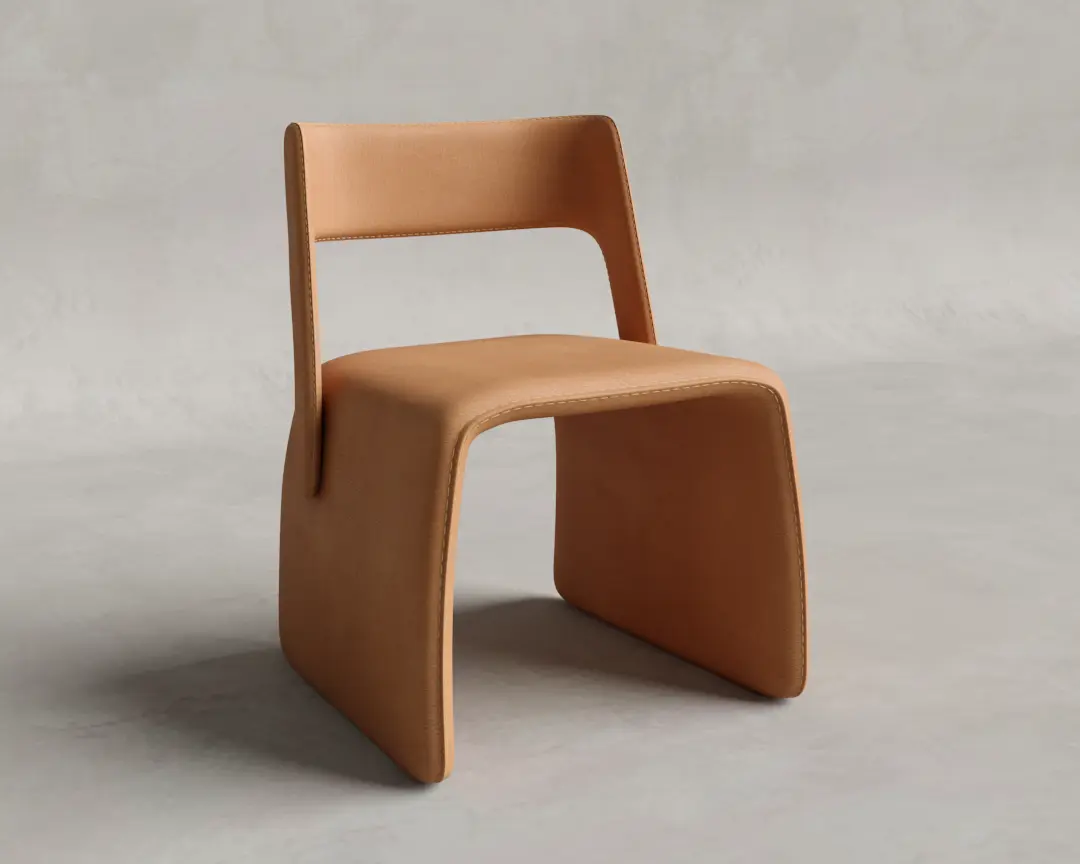 CADEIRA VICO COURO LARANJA