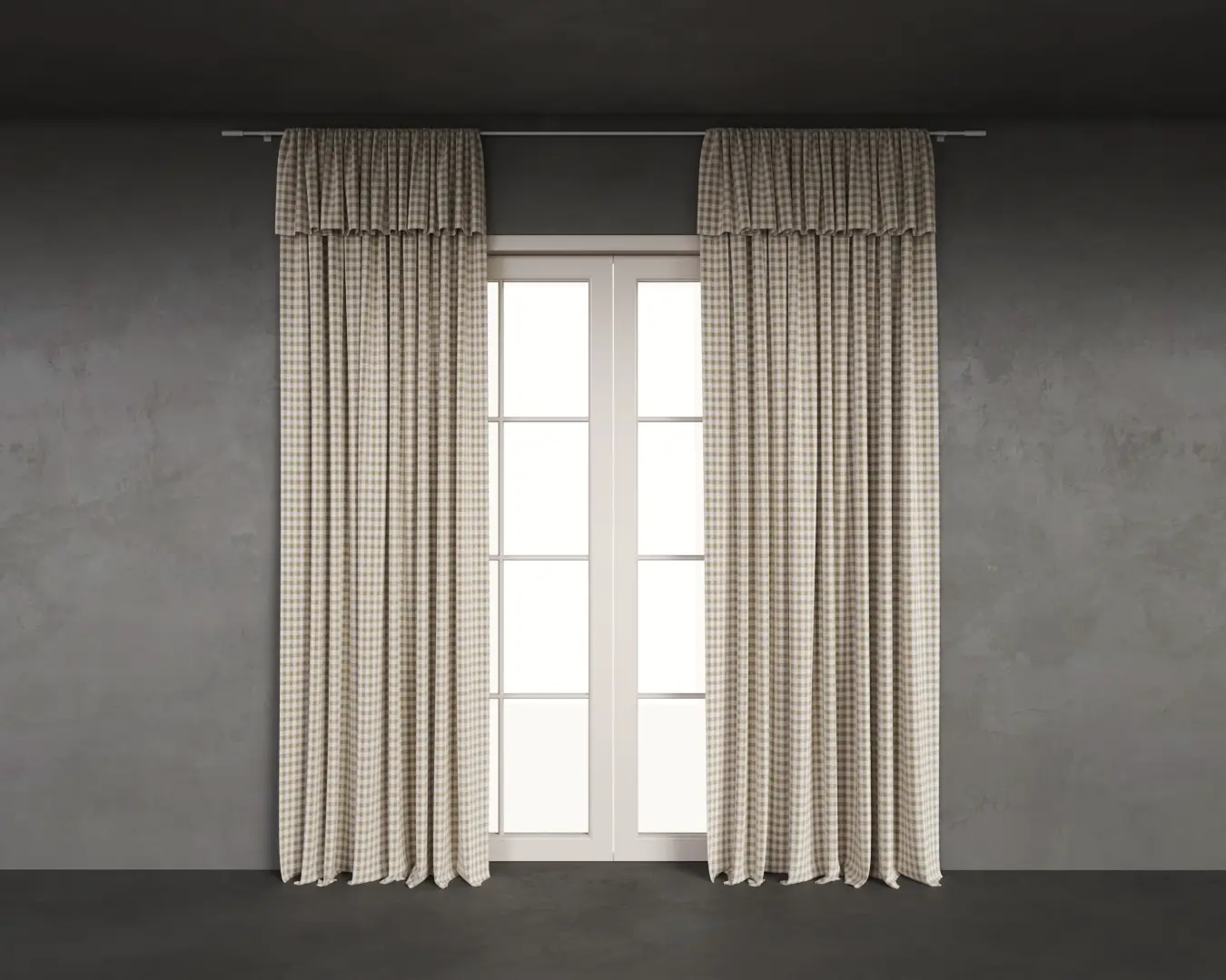 CORTINA BABADOS QUADRICULADA