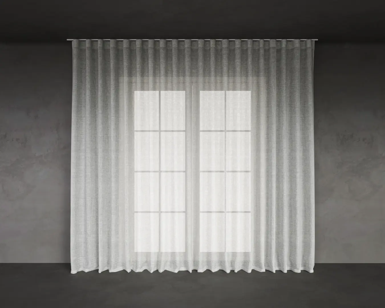 CORTINA COM TRILHO RETA BRANCA