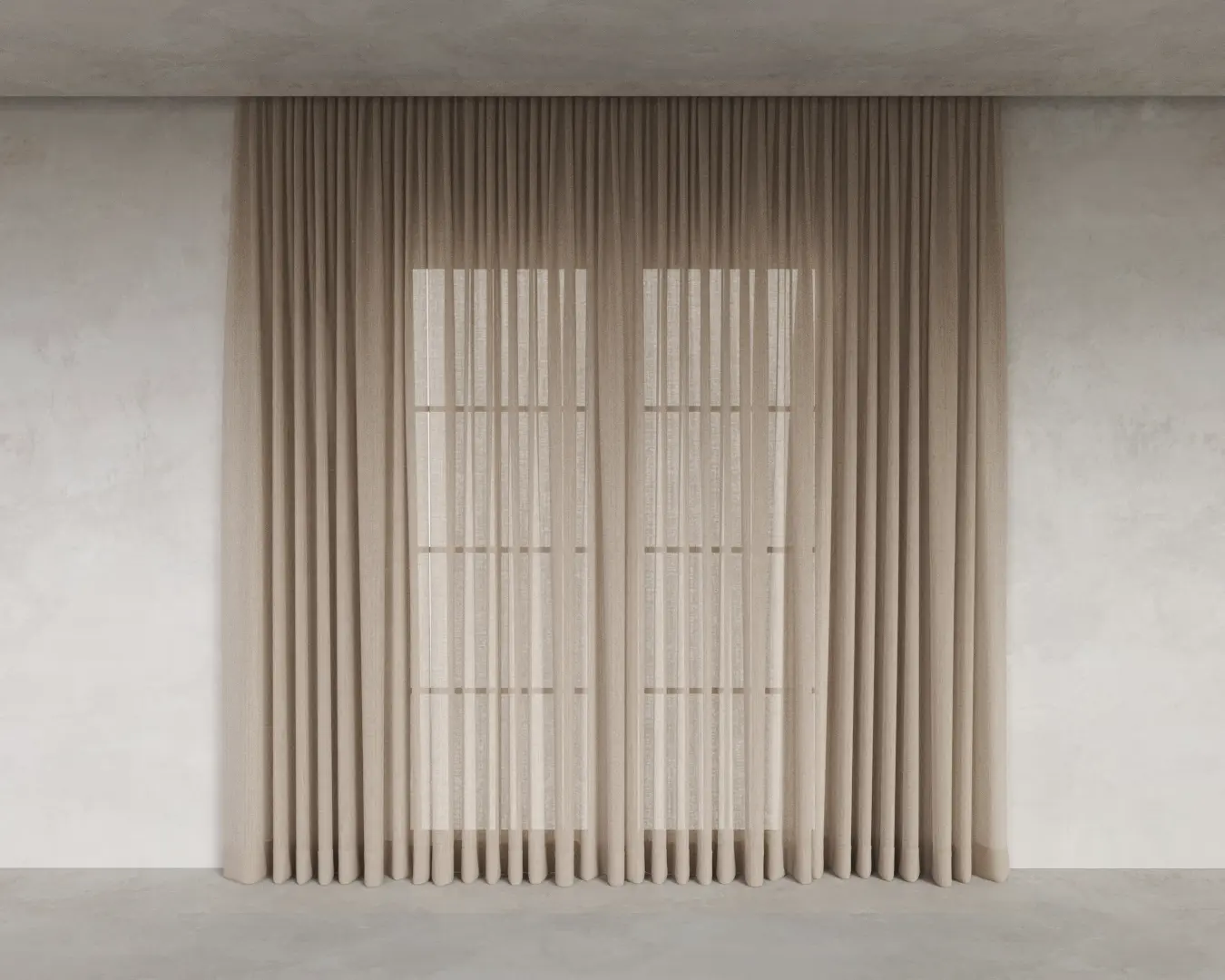 CORTINA RETA DE LINHO BEIGE