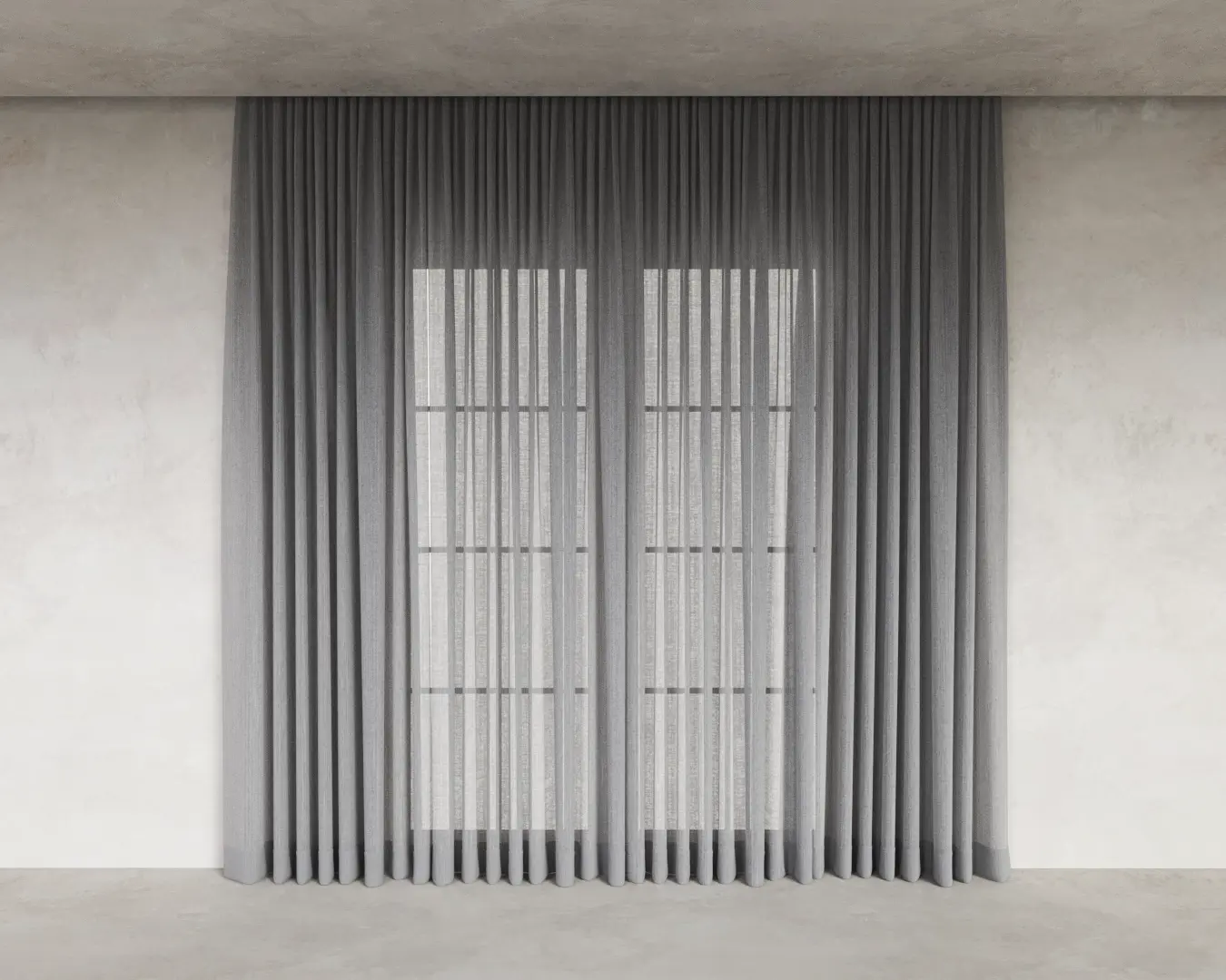 CORTINA RETA DE LINHO CINZA